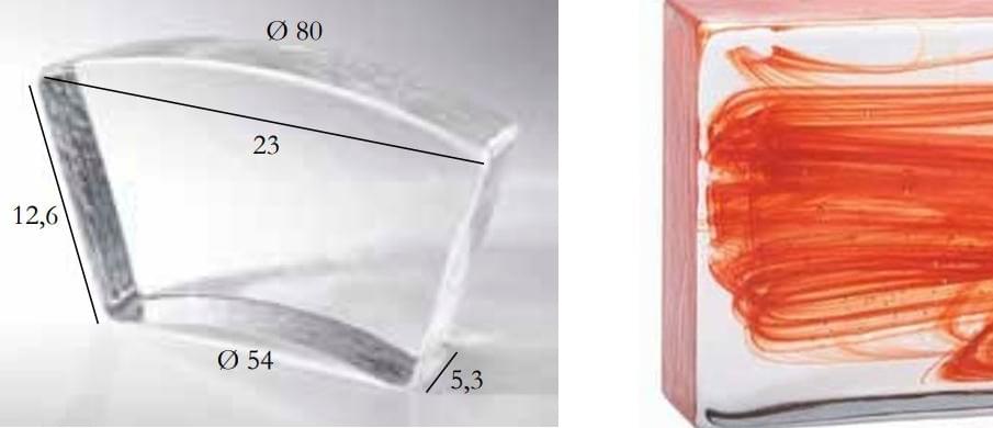 S.Anselmo Glass Bricks Cloud Red Segmento Corona 1/10 12.6x23