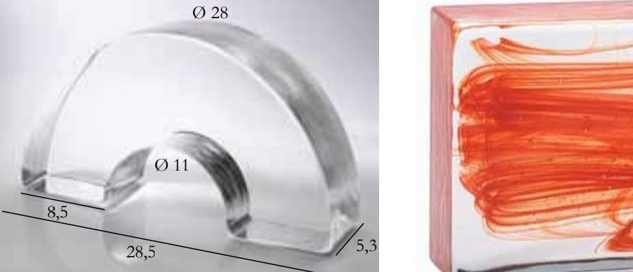 S.Anselmo Glass Bricks Cloud Red Segmento Corona 1/2 8.5x28.5