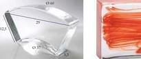 Плитка S.Anselmo Glass Bricks Cloud Red Segmento Corona 1/6 12.5x29 см, поверхность глянец
