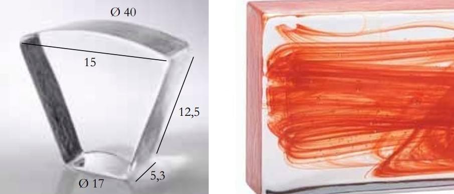 S.Anselmo Glass Bricks Cloud Red Segmento Corona 1/8 12.5x15