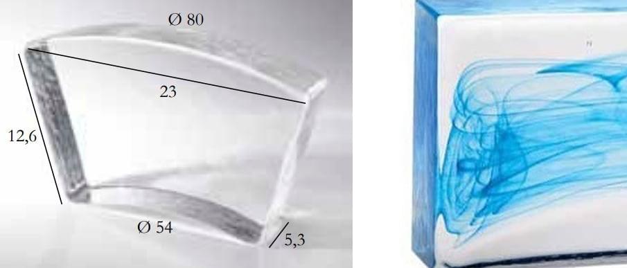 S.Anselmo Glass Bricks Cloud Sky Blue Segmento Corona 1/10 12.6x23