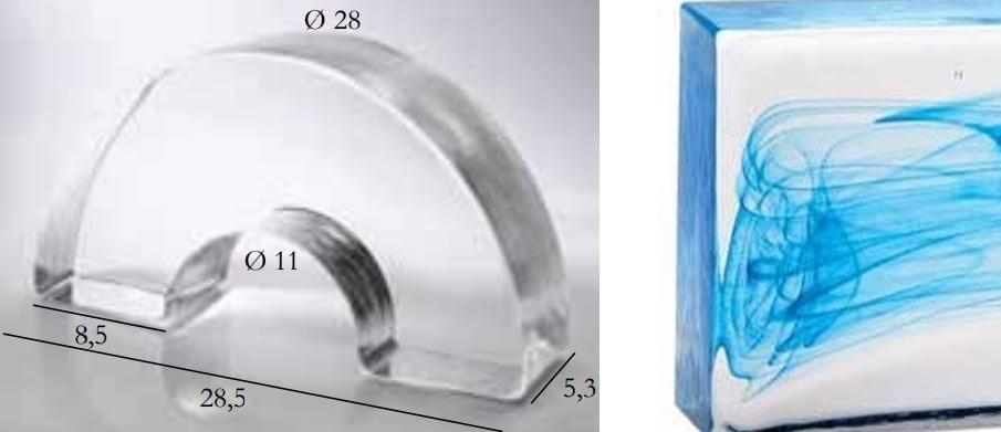 S.Anselmo Glass Bricks Cloud Sky Blue Segmento Corona 1/2 8.5x28.5