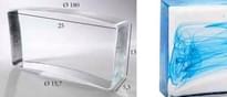 Плитка S.Anselmo Glass Bricks Cloud Sky Blue Segmento Corona 1/22 13x25 см, поверхность глянец