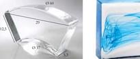 Плитка S.Anselmo Glass Bricks Cloud Sky Blue Segmento Corona 1/6 12.5x29 см, поверхность глянец