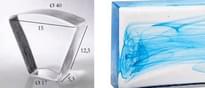 Плитка S.Anselmo Glass Bricks Cloud Sky Blue Segmento Corona 1/8 12.5x15 см, поверхность глянец