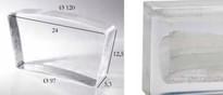 Плитка S.Anselmo Glass Bricks Cloud White Segmento Corona 1/16 12.5x24 см, поверхность глянец