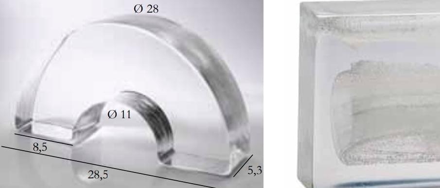 S.Anselmo Glass Bricks Cloud White Segmento Corona 1/2 8.5x28.5