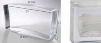 Плитка S.Anselmo Glass Bricks Cloud White Segmento Corona 1/22 13x25 см, поверхность глянец