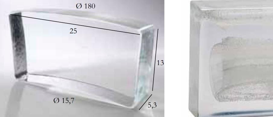 S.Anselmo Glass Bricks Cloud White Segmento Corona 1/22 13x25