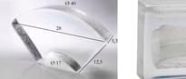 Плитка S.Anselmo Glass Bricks Cloud White Segmento Corona 1/4 12.5x28 см, поверхность глянец