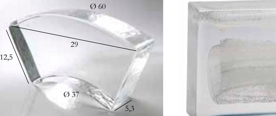 S.Anselmo Glass Bricks Cloud White Segmento Corona 1/6 12.5x29