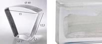 Плитка S.Anselmo Glass Bricks Cloud White Segmento Corona 1/8 12.5x15 см, поверхность глянец