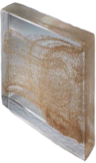 S.Anselmo Glass Bricks Gold Glitter Half 11.6x12.1