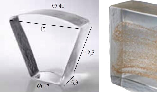 S.Anselmo Glass Bricks Gold Glitter Segmento Corona 1/8 12.5x15
