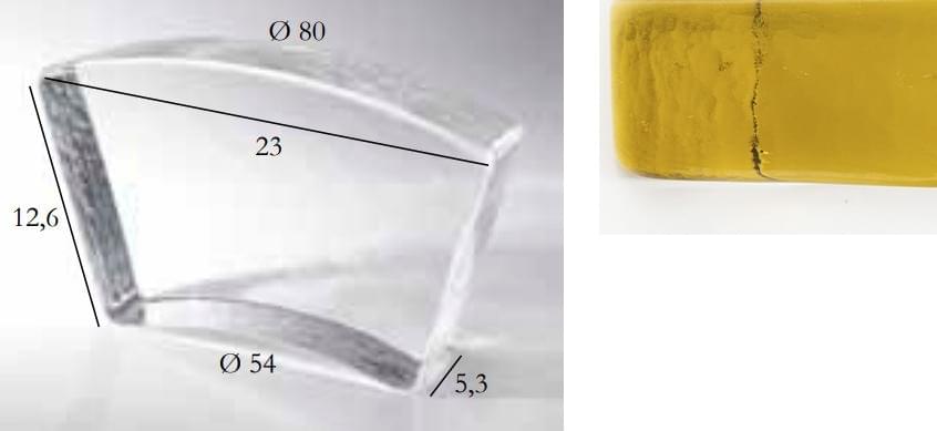 S.Anselmo Glass Bricks Golden Amber Segmento Corona 1/10 12.6x23