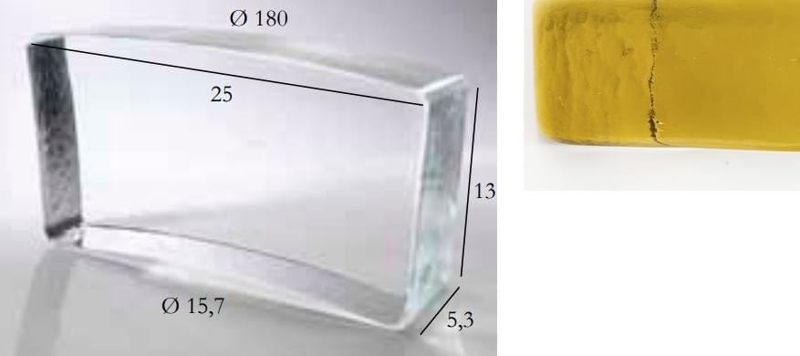 S.Anselmo Glass Bricks Golden Amber Segmento Corona 1/22 13x25