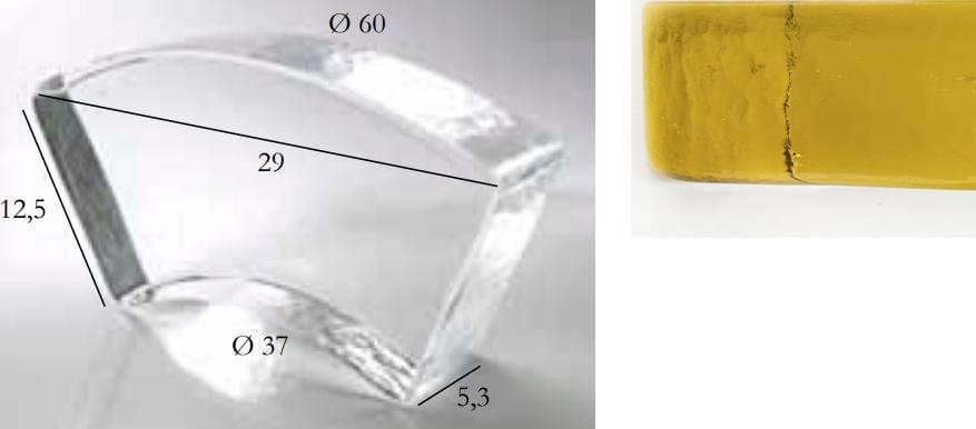 S.Anselmo Glass Bricks Golden Amber Segmento Corona 1/6 12.5x29