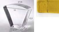 Плитка S.Anselmo Glass Bricks Golden Amber Segmento Corona 1/8 12.5x15 см, поверхность микс