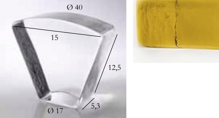 S.Anselmo Glass Bricks Golden Amber Segmento Corona 1/8 12.5x15