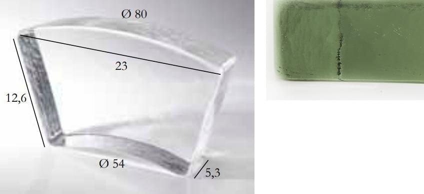 S.Anselmo Glass Bricks Green Peridot Segmento Corona 1/10 12.6x23