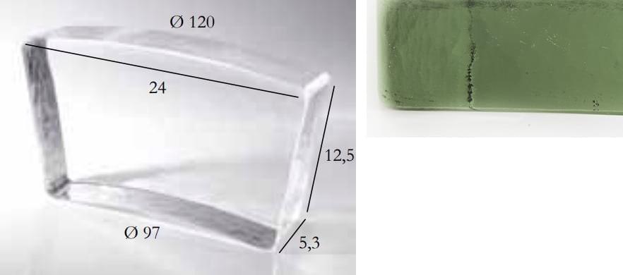 S.Anselmo Glass Bricks Green Peridot Segmento Corona 1/16 12.5x24