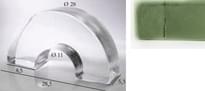 Плитка S.Anselmo Glass Bricks Green Peridot Segmento Corona 1/2 8.5x28.5 см, поверхность микс