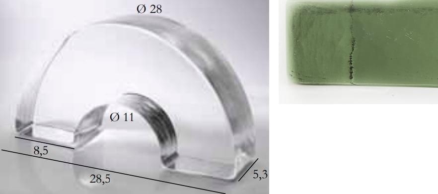 S.Anselmo Glass Bricks Green Peridot Segmento Corona 1/2 8.5x28.5