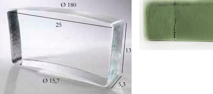 S.Anselmo Glass Bricks Green Peridot Segmento Corona 1/22 13x25