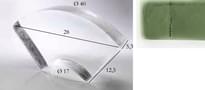 Плитка S.Anselmo Glass Bricks Green Peridot Segmento Corona 1/4 12.5x28 см, поверхность микс