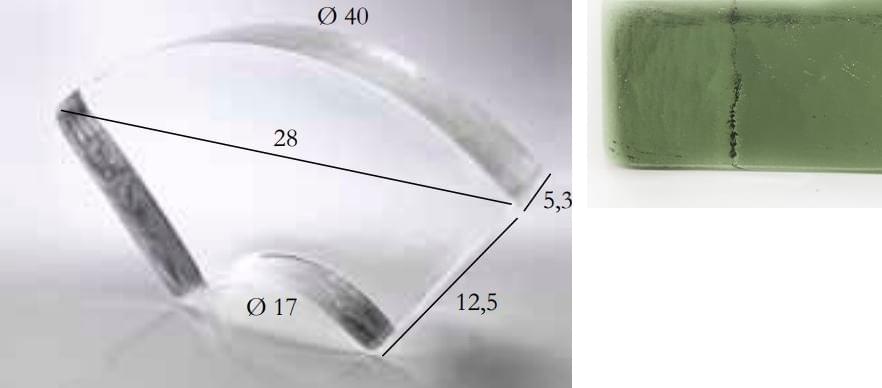 S.Anselmo Glass Bricks Green Peridot Segmento Corona 1/4 12.5x28