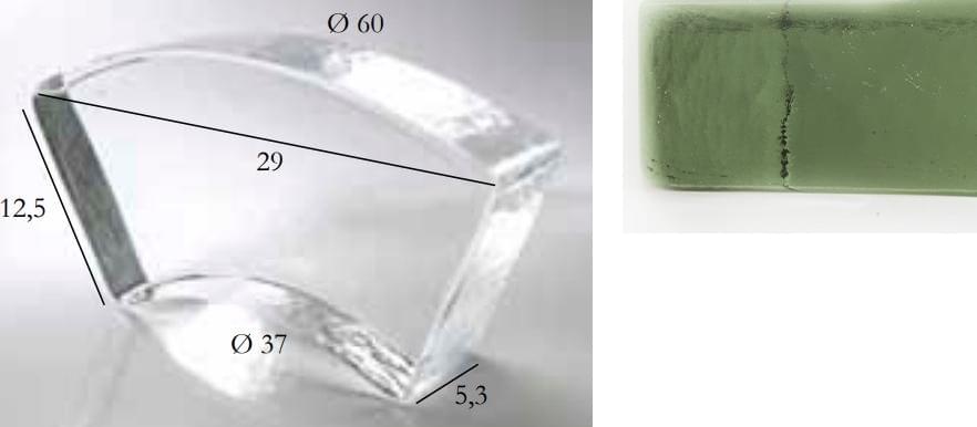 S.Anselmo Glass Bricks Green Peridot Segmento Corona 1/6 12.5x29