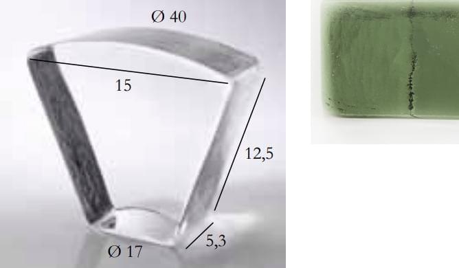 S.Anselmo Glass Bricks Green Peridot Segmento Corona 1/8 12.5x15