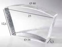 Плитка S.Anselmo Glass Bricks Neutral Segmento Corona 1/10 12.6x23 см, поверхность глянец