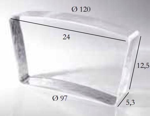 S.Anselmo Glass Bricks Neutral Segmento Corona 1/16 12.5x24