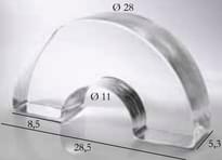 Плитка S.Anselmo Glass Bricks Neutral Segmento Corona 1/2 8.5x28.5 см, поверхность глянец