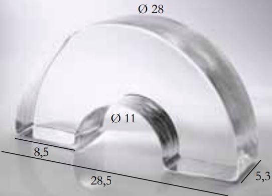 S.Anselmo Glass Bricks Neutral Segmento Corona 1/2 8.5x28.5