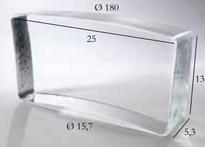 Плитка S.Anselmo Glass Bricks Neutral Segmento Corona 1/22 13x25 см, поверхность глянец