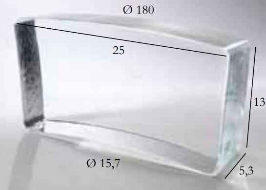 S.Anselmo Glass Bricks Neutral Segmento Corona 1/22 13x25