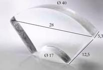 Плитка S.Anselmo Glass Bricks Neutral Segmento Corona 1/4 12.5x28 см, поверхность глянец
