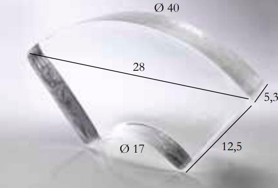 S.Anselmo Glass Bricks Neutral Segmento Corona 1/4 12.5x28