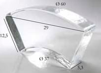 Плитка S.Anselmo Glass Bricks Neutral Segmento Corona 1/6 12.5x29 см, поверхность глянец