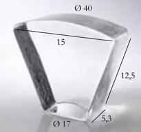 Плитка S.Anselmo Glass Bricks Neutral Segmento Corona 1/8 12.5x15 см, поверхность глянец