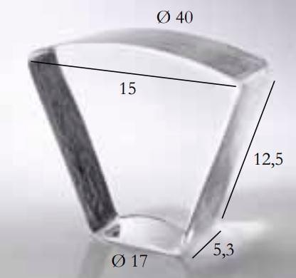 S.Anselmo Glass Bricks Neutral Segmento Corona 1/8 12.5x15