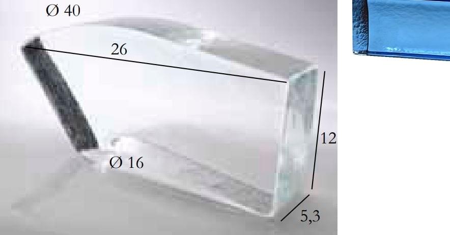 S.Anselmo Glass Bricks Sapphire Left Cornerbrick 11x22