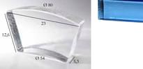 Плитка S.Anselmo Glass Bricks Sapphire Segmento Corona 1/10 12.6x23 см, поверхность микс