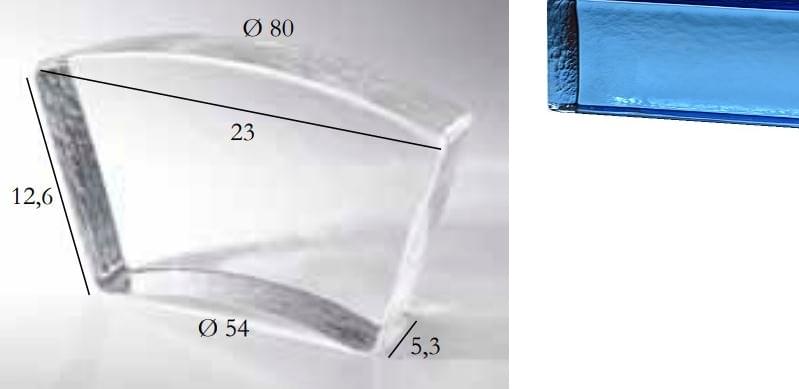 S.Anselmo Glass Bricks Sapphire Segmento Corona 1/10 12.6x23