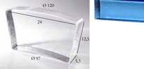 Плитка S.Anselmo Glass Bricks Sapphire Segmento Corona 1/16 12.5x24 см, поверхность микс