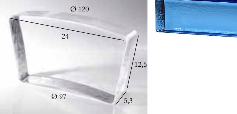 S.Anselmo Glass Bricks Sapphire Segmento Corona 1/16 12.5x24
