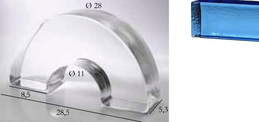 S.Anselmo Glass Bricks Sapphire Segmento Corona 1/2 8.5x28.5