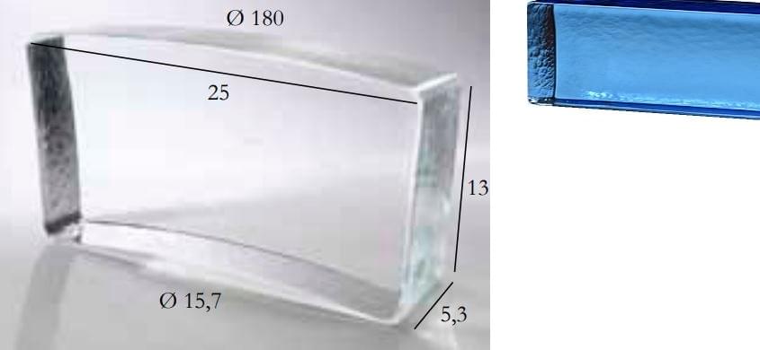 S.Anselmo Glass Bricks Sapphire Segmento Corona 1/22 13x25